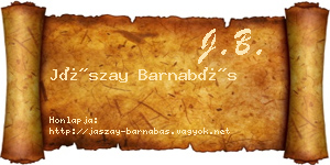 Jászay Barnabás névjegykártya